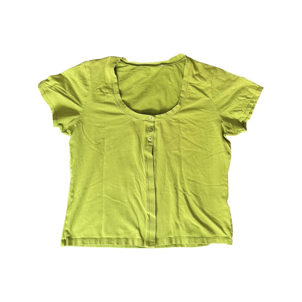 chartreuse open t-shirt
